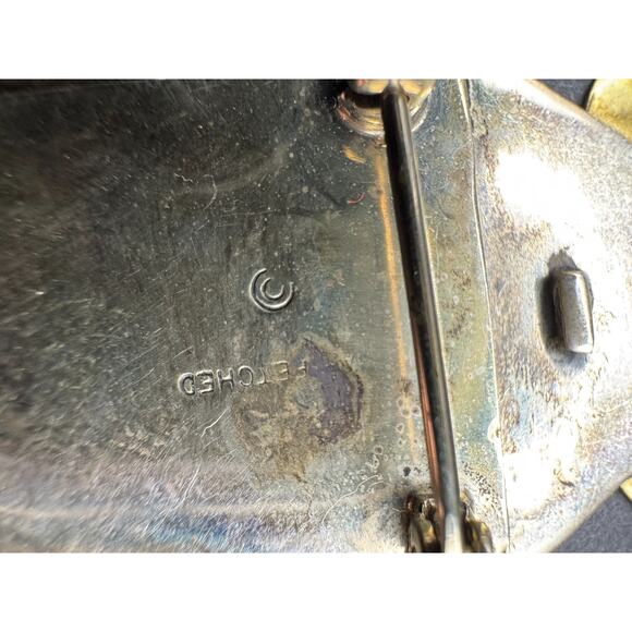 Vtg Far Fetched Sterling Silver 925 Brass Heart House Picture Frame Brooch Pin - Picture 5 of 10